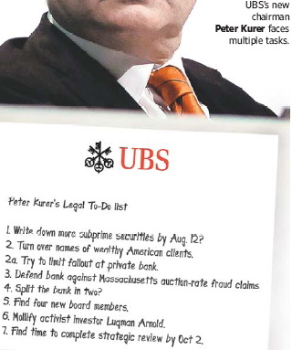 WSJ Checklist to Fix UBS