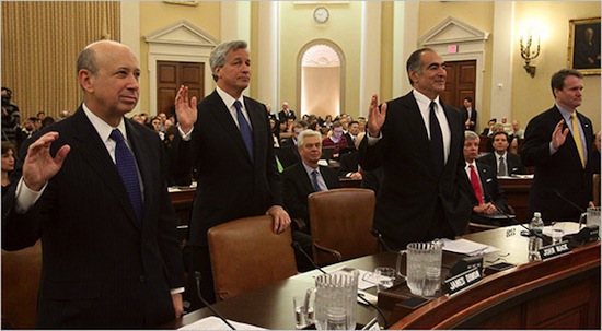 Bank CEOs In Front of Congress (c)NYT