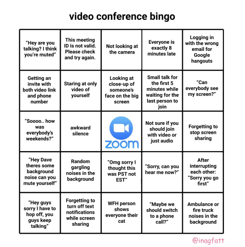 Conference Call Bullshit Bingo & Three Reasons Zoom Is