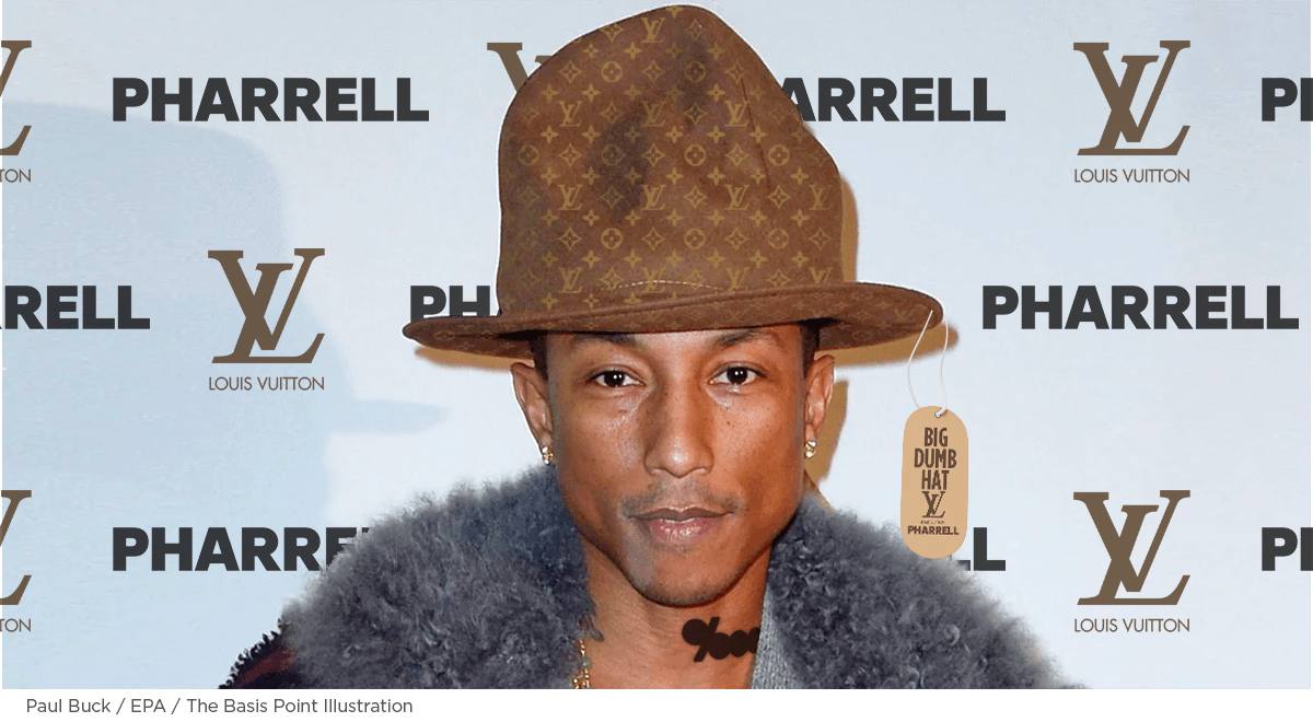 Pharrell Williams now heads Louis Vuitton men's design - no big dumb Arby's  hats please - The Basis Point