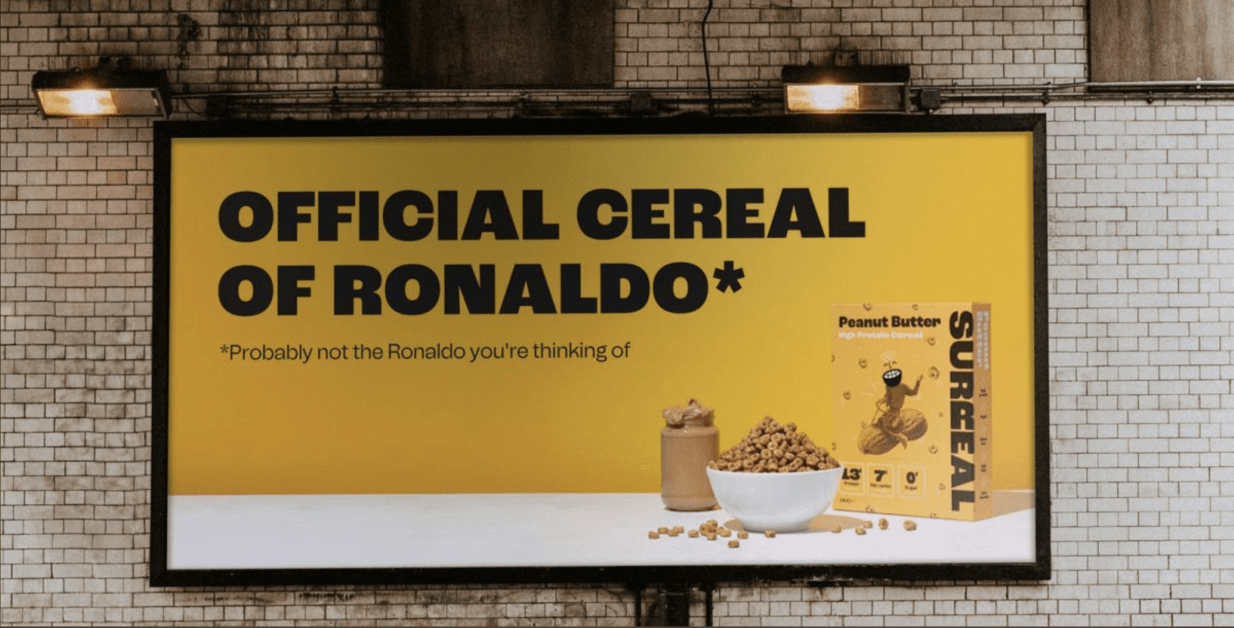 Surreal Cereal Ronaldo billboard - post-controversy version - The Basis Point
