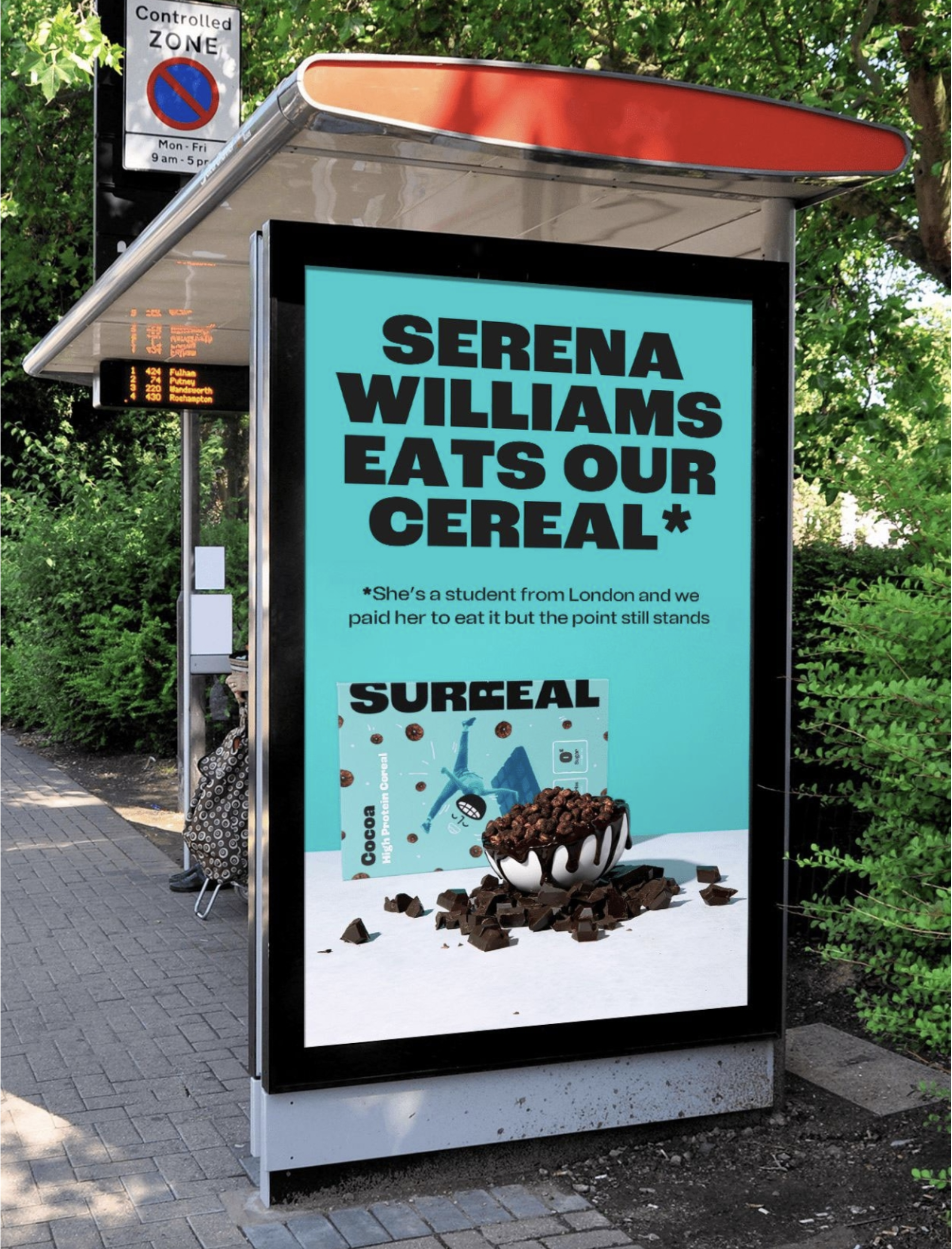 Surreal Cereal Serena Williams billboard - post-controversy version - The Basis Point