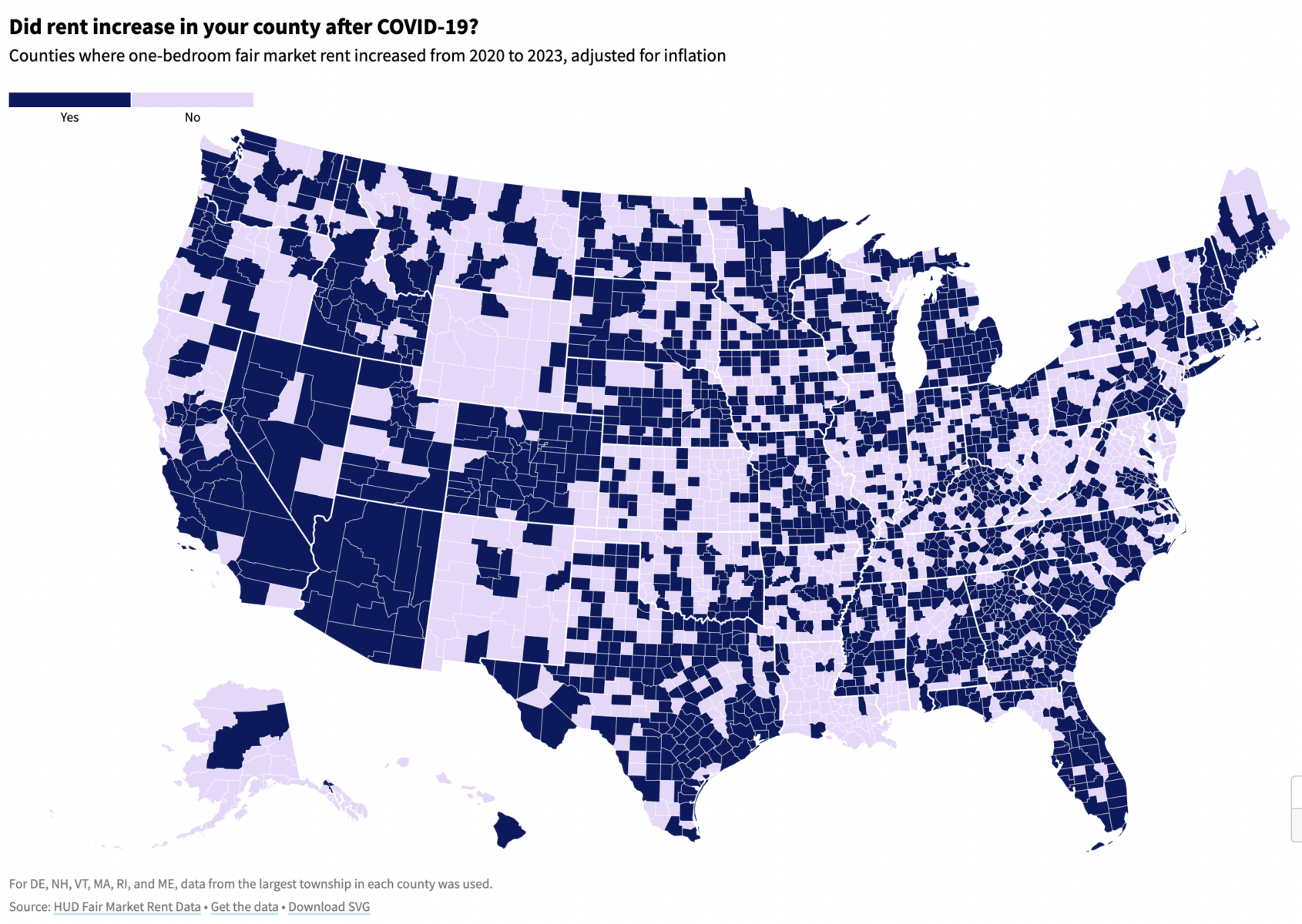 Rents rose in 58 of U.S. counties from 202023, but now that rise is