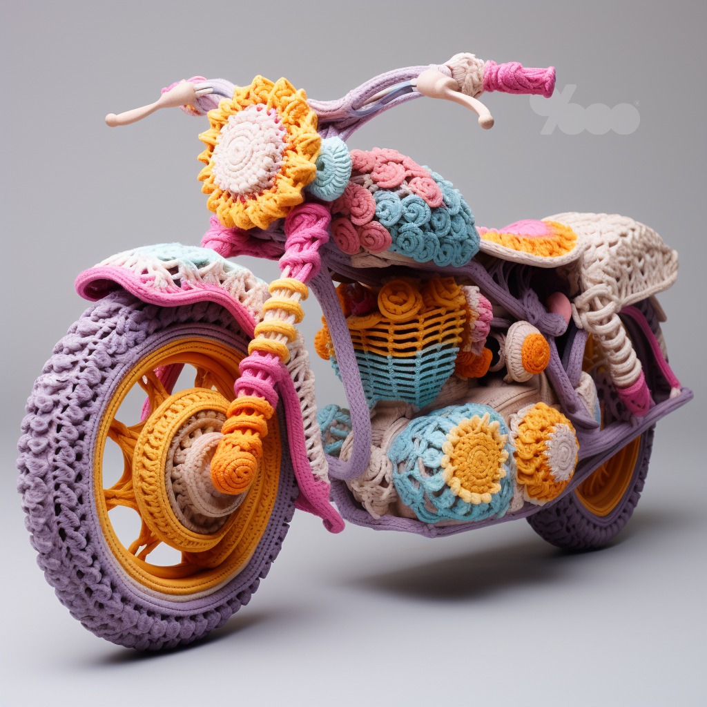 Crocheted motorcycle - Dennis Pettigrew - The Basis Point